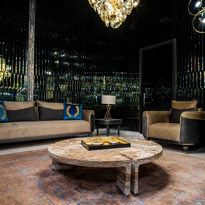 Marble Canyon Stone Coffee Table- Shop Utopia Stone Marble Canyon Stone Coffee Table